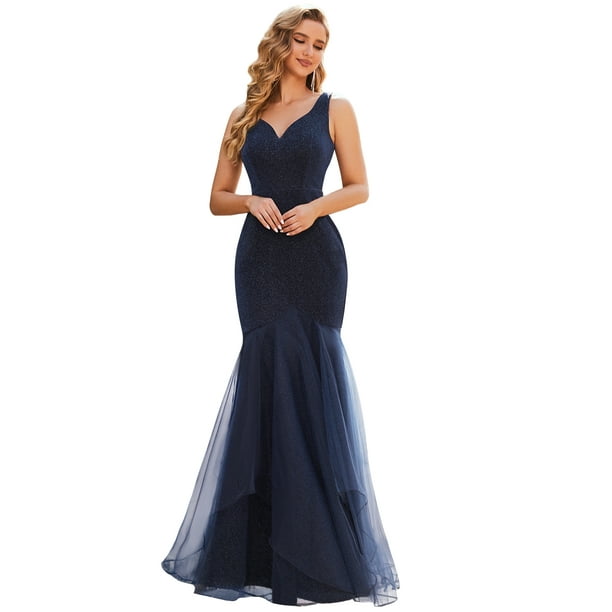 US Ever-Pretty V-Neck Sleeveless Fishtail Bodycon Prom Dress Cocktail Party Gown